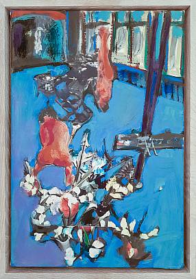 ohne Titel  Acryl und Collage auf Leinwand 