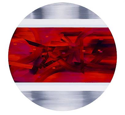 Rot Rondo Nr. 4,  Acryl auf Holz 